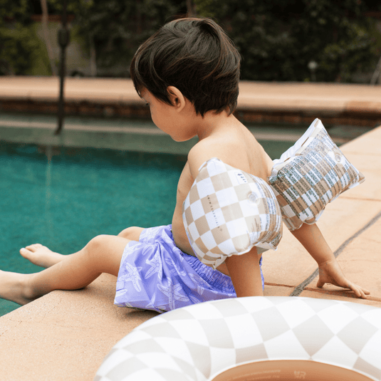 Swim Essentials | Checkmate | Beige Zwembandjes