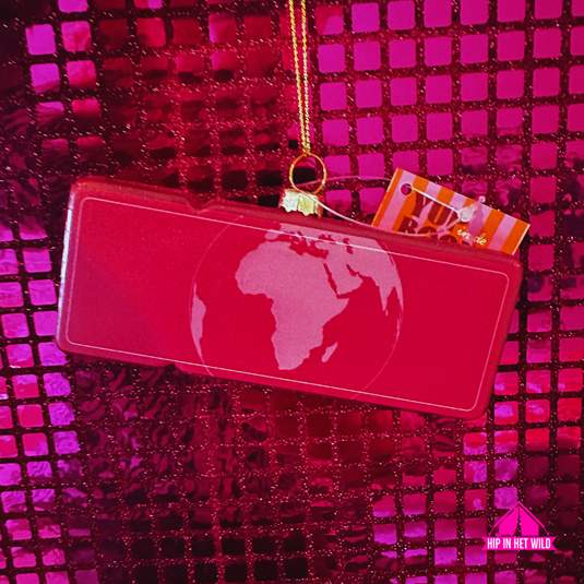 Yup in de Boom | Boardingpass Amsterdam - New York kerstornament
