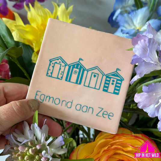 Tegeltjes strandhuisjes Egmond aan Zee in mint, roze of geel
