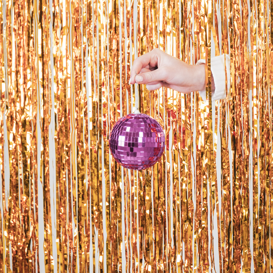 Kerst- Ornament - Discobal - Glas - Roze - 10cm