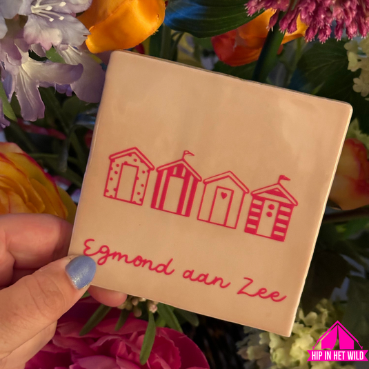 Tegeltjes strandhuisjes Egmond aan Zee in mint, roze of geel