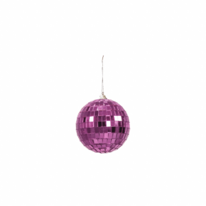 Kerst- Ornament - Discobal - Glas - Roze - 8cm