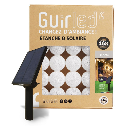 GUIRLED –  Snowflake Waterdichte en op zonne-energie werkende lichtslinger met LED-ballen