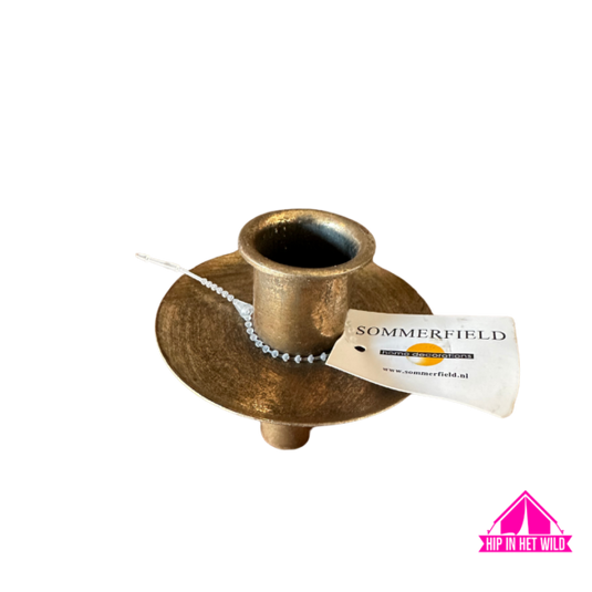 Kaarsenhouder fles / dop stomp goud
