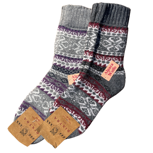 95% wollen Alpaca damessokken - 2 paar