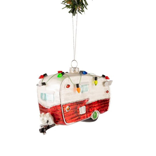Glazen Kerstbal Caravan 13cm