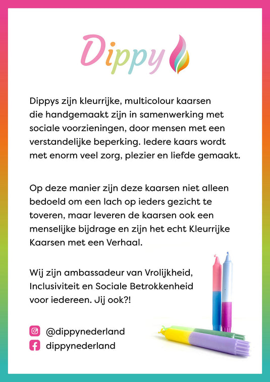Dippy - Rainbow Kaarsen