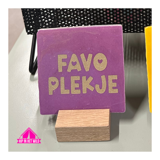 Tegeltje paars met rosé gouden ´favo plekje´