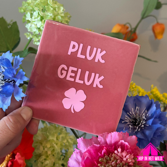 Tegeltje Roze Pluk Geluk