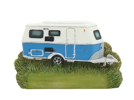 Magneet retro caravan blauw