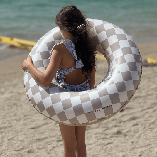 Swim Essentials | Checkmate | Beige Zwemband Ø 90 cm