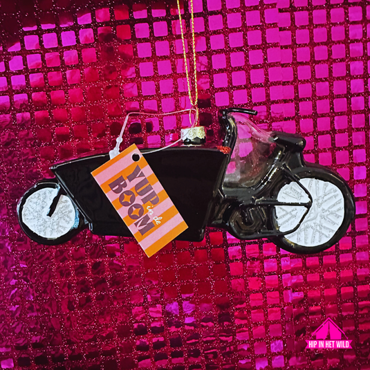 Yup in de Boom | Bakfiets kerstornament van glas – origineel kerstcadeau
