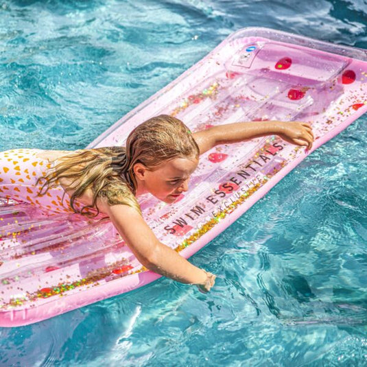 Luxe luchtbed Roze met rode stippen