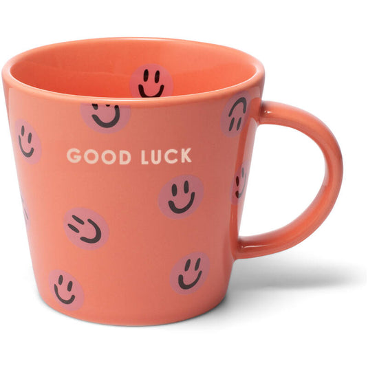 Cappuccino Mok Smileys GOOD LUCK – Koraal – 250ml