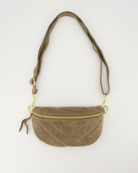 Suede heuptas in taupe