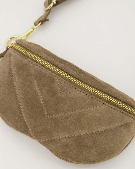 Suede heuptas in taupe