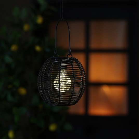 Hanglamp solar led zwart - S