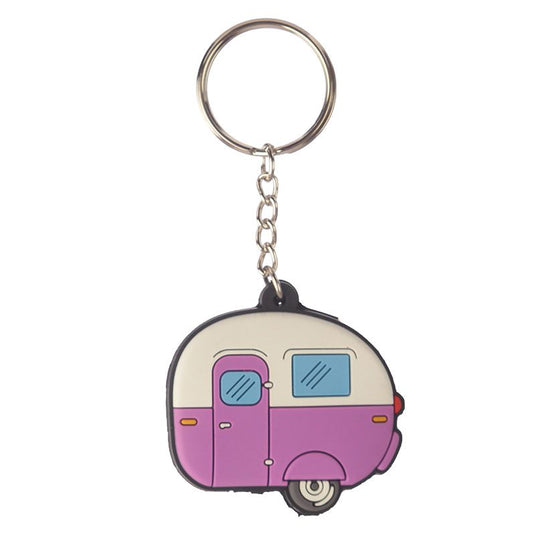 Home is where you park it caravan sleutellabel sleutelhanger roze