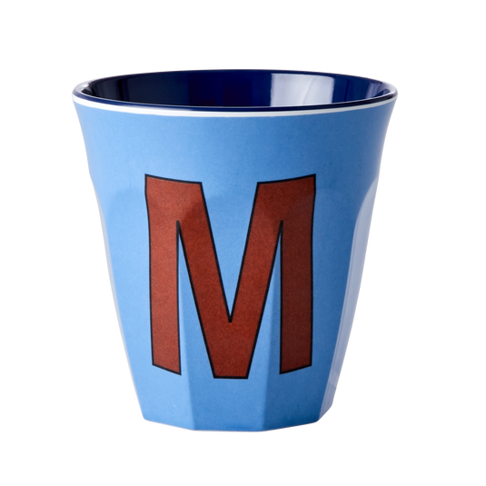 Rice – Melamine Alfabetbeker – Stoffig blauw - M
