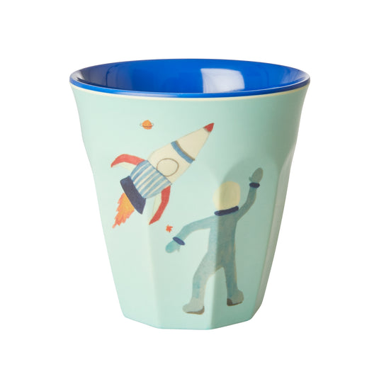 Rice – Melamine beker – Space Print Blauw – medium