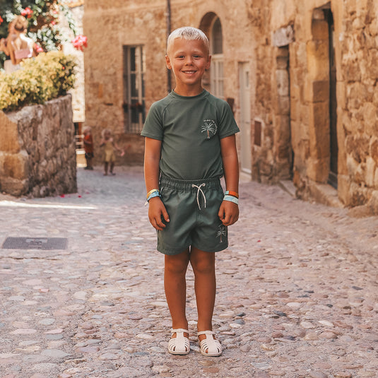 Salted Stories | Solid | Zwemshirt lange mouw | Bronze Green