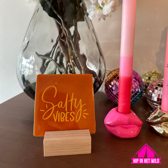 Tegeltje honing met maisgeel 'Salty Vibes'