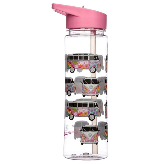 Retro Volkswagen camper bus drinkfles van 550 ml met rietje