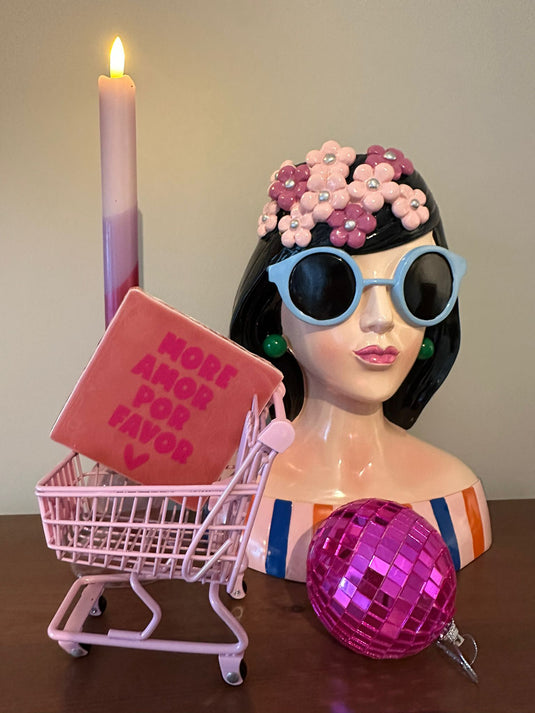 Tegeltje Roze More Amore Por Favor