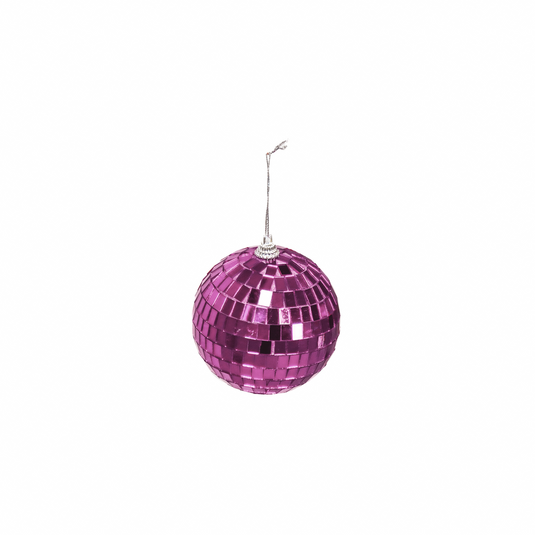 Kerst- Ornament - Discobal - Glas - Roze - 8cm