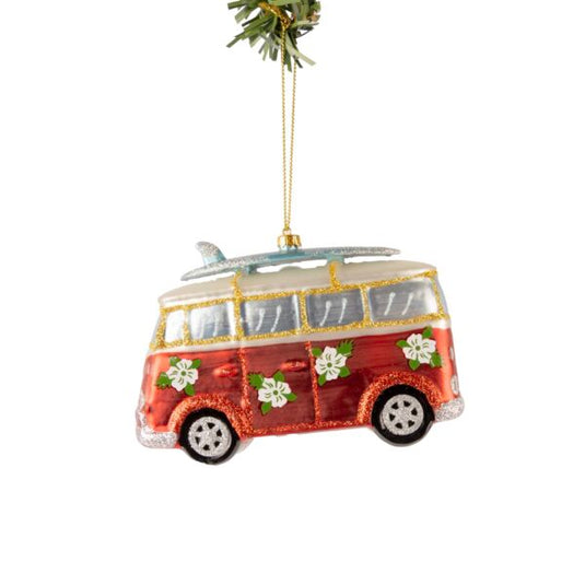 Glazen Kerstbal VW T1 Bus 12cm