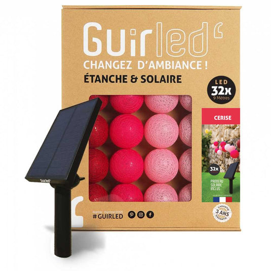 GUIRLED - Cherry waterdichte zonne-energie buiten LED-bal lichtslingers (32 ballen)