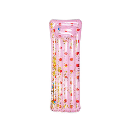 Luxe luchtbed Roze met rode stippen