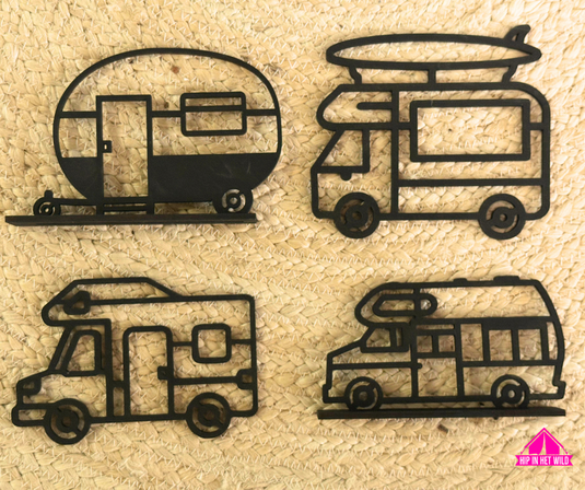 Houten frame camping in caravan of camper model incl. standaard