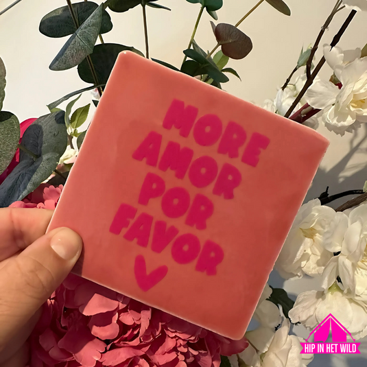 Tegeltje Roze More Amore Por Favor