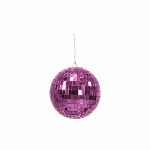 Kerst- Ornament - Discobal - Glas - Roze - 10cm