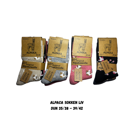 100% Alpaca wollen sokken Liv – dames – set van 3 paar