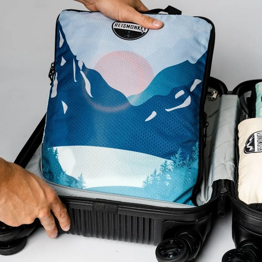 Reismonkey Compress-it™ Packing Cubes – Koffer Organizer met Compressie – Set van 3 - print