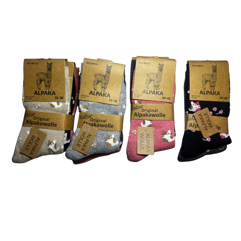 Afbeelding laden in Galerijviewer, 100% Alpaca wollen sokken Liv – dames – set van 3 paar
