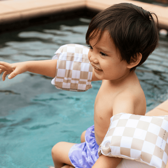 Swim Essentials | Checkmate | Beige Zwembandjes