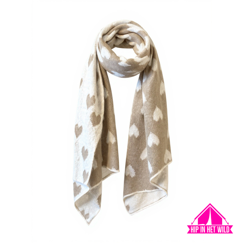 Afbeelding laden in Galerijviewer, Beige hartjes sjaal
