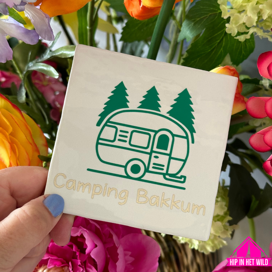 Tegeltje caravan mint met groen Bakkum