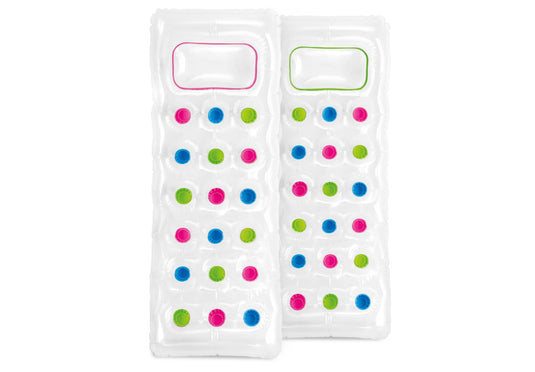 Intex luchtbed transparant neon groen/ roze