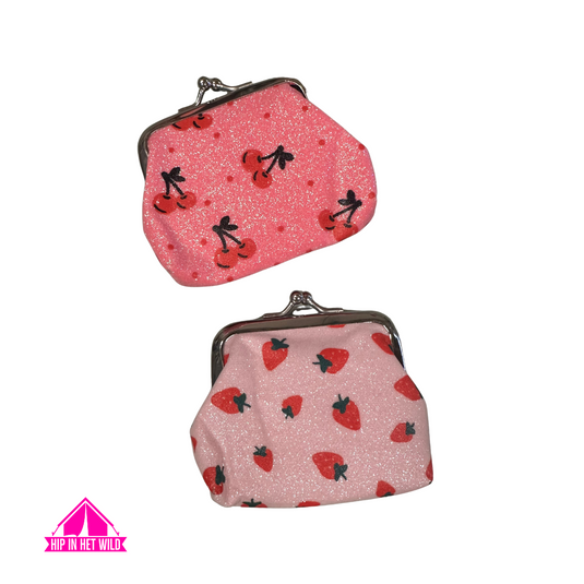 Roze glitter portemonneetje / knip
