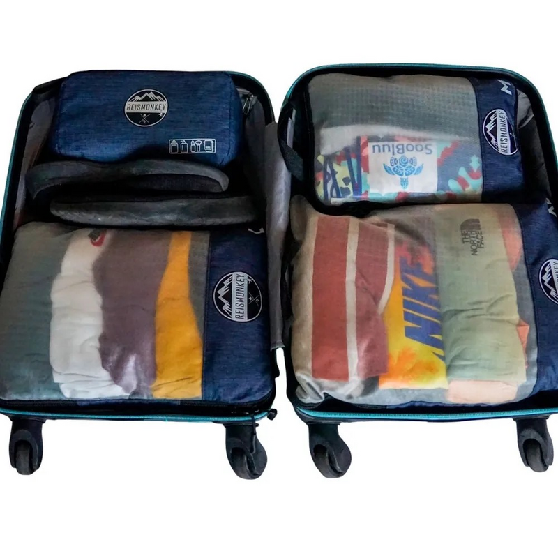 Afbeelding laden in Galerijviewer, Reismonkey Compress-it™ Packing Cubes – Koffer Organizer met Compressie – Set van 3 - doorzichtig
