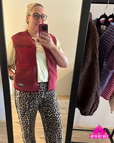 Teddy Gilet in Rood