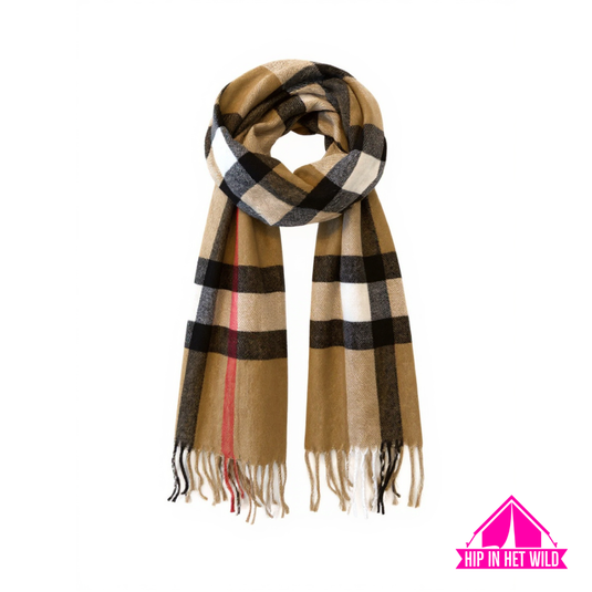 Sjaal met ruiten camel