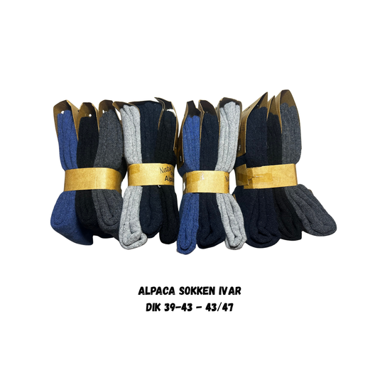 100% Alpaca wollen sokken Ivar – heren – dik – set van 3 paar