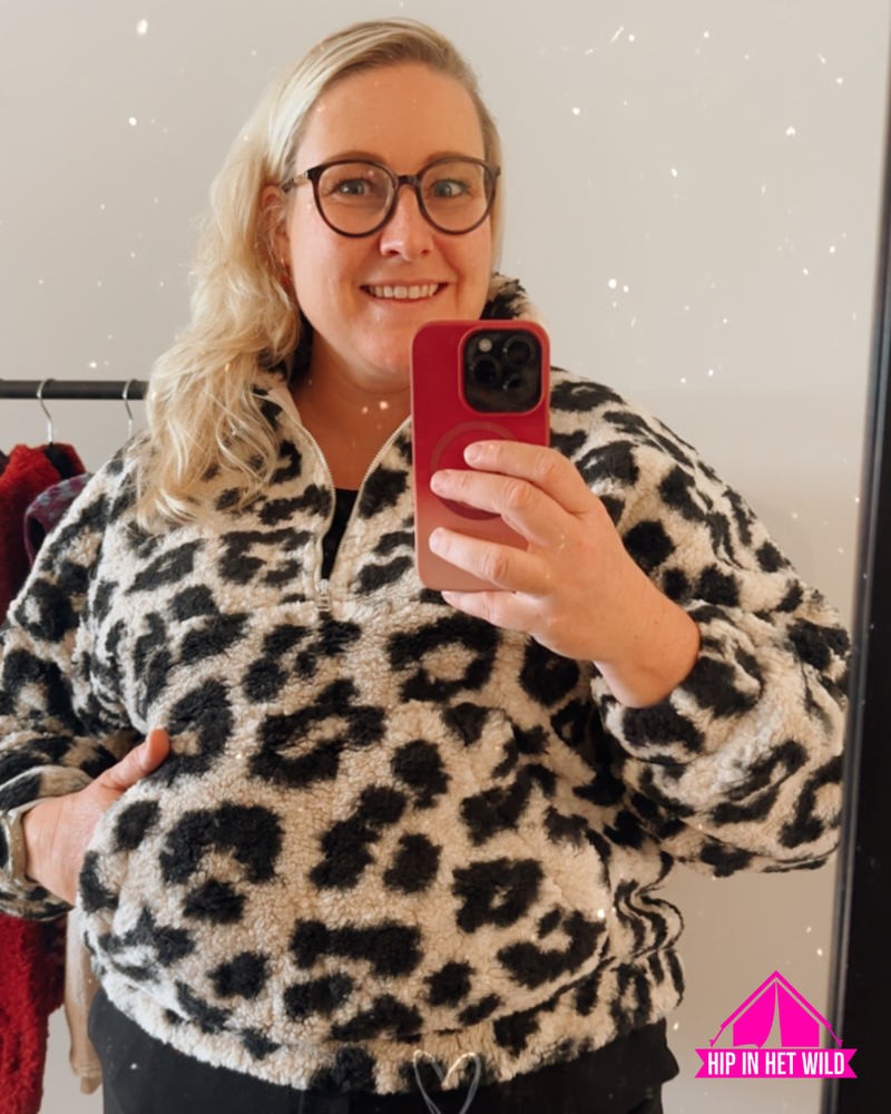 Afbeelding laden in Galerijviewer, Warme Teddy Pantertrui met Rits – Beige
