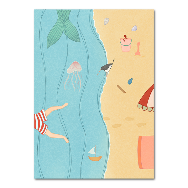 Dagje strand – ansichtkaart