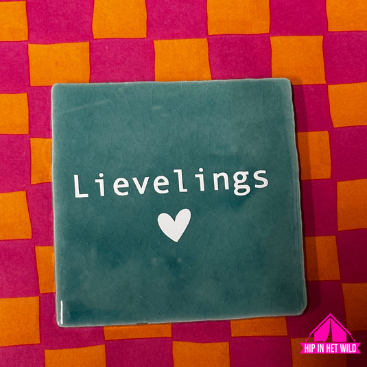 Tegeltje paars met tekst Lievelings